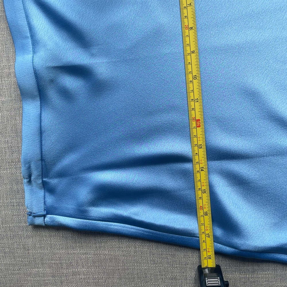 NWT Karen Millen Light Blue Satin Skirt - Picture 8 of 8